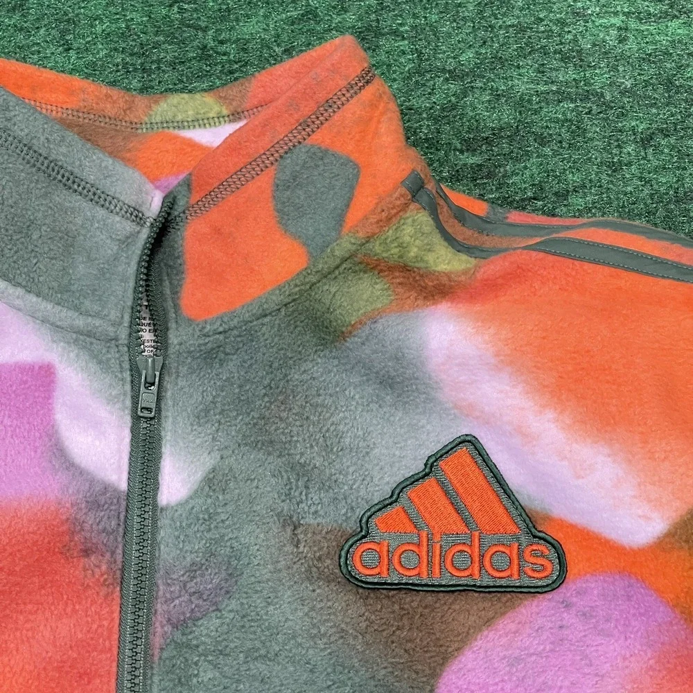 ADIDAS Cozy Fleece‎ Sweatshirt Boys XL Tie Dye Camo 1/4 Zip Pullover Pocket NEW